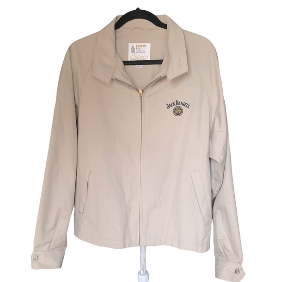 London Fog Vintage Mens Jack Daniels Logo Bomber Jacket Sz 44 R - Picture 1 of 4